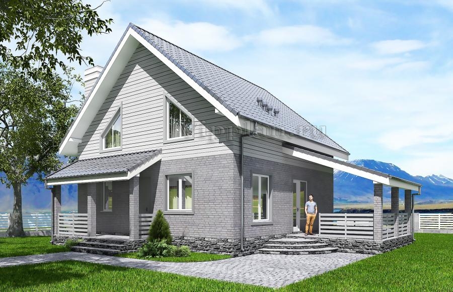 Одноэтажный жилой дом с мансардой и подвалом